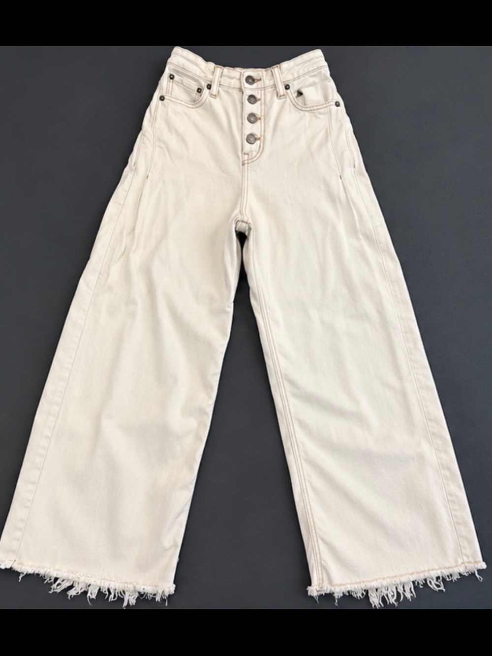 High-Waist Wide Leg Women’s Jeans - Cream